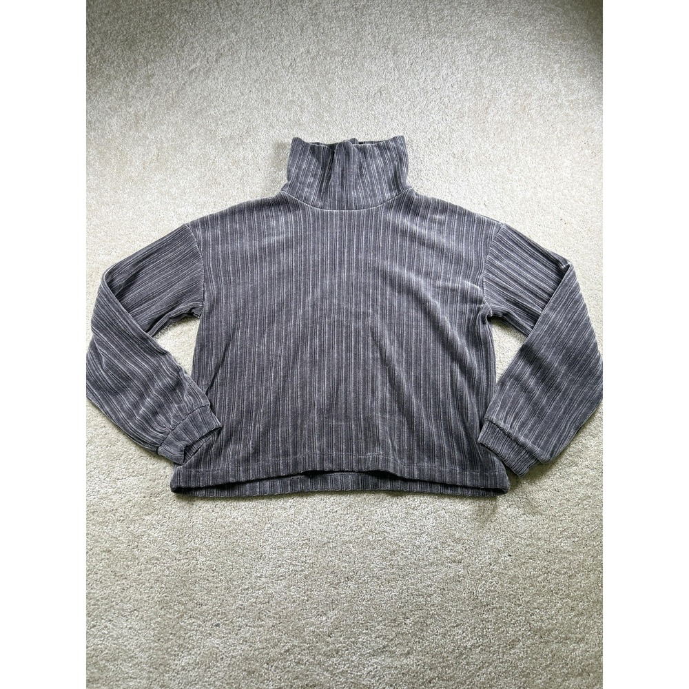 Philosophy Sweater Womens Small Gray Ribbed Mock Neck‎ Pullover Soft Cozy Top
